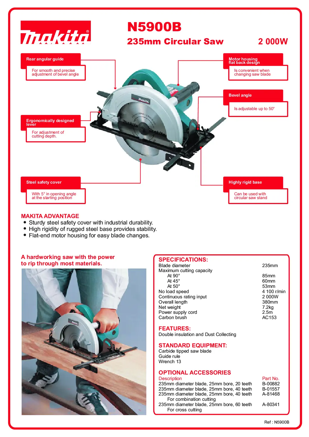 Makita Circular Saw 2000W (N5900B)